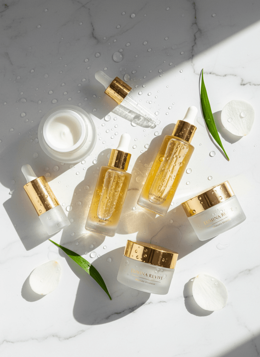 Skincare flat lay