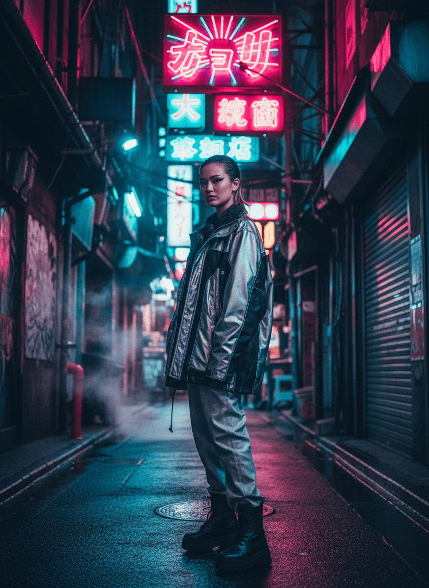 Neon street portrait