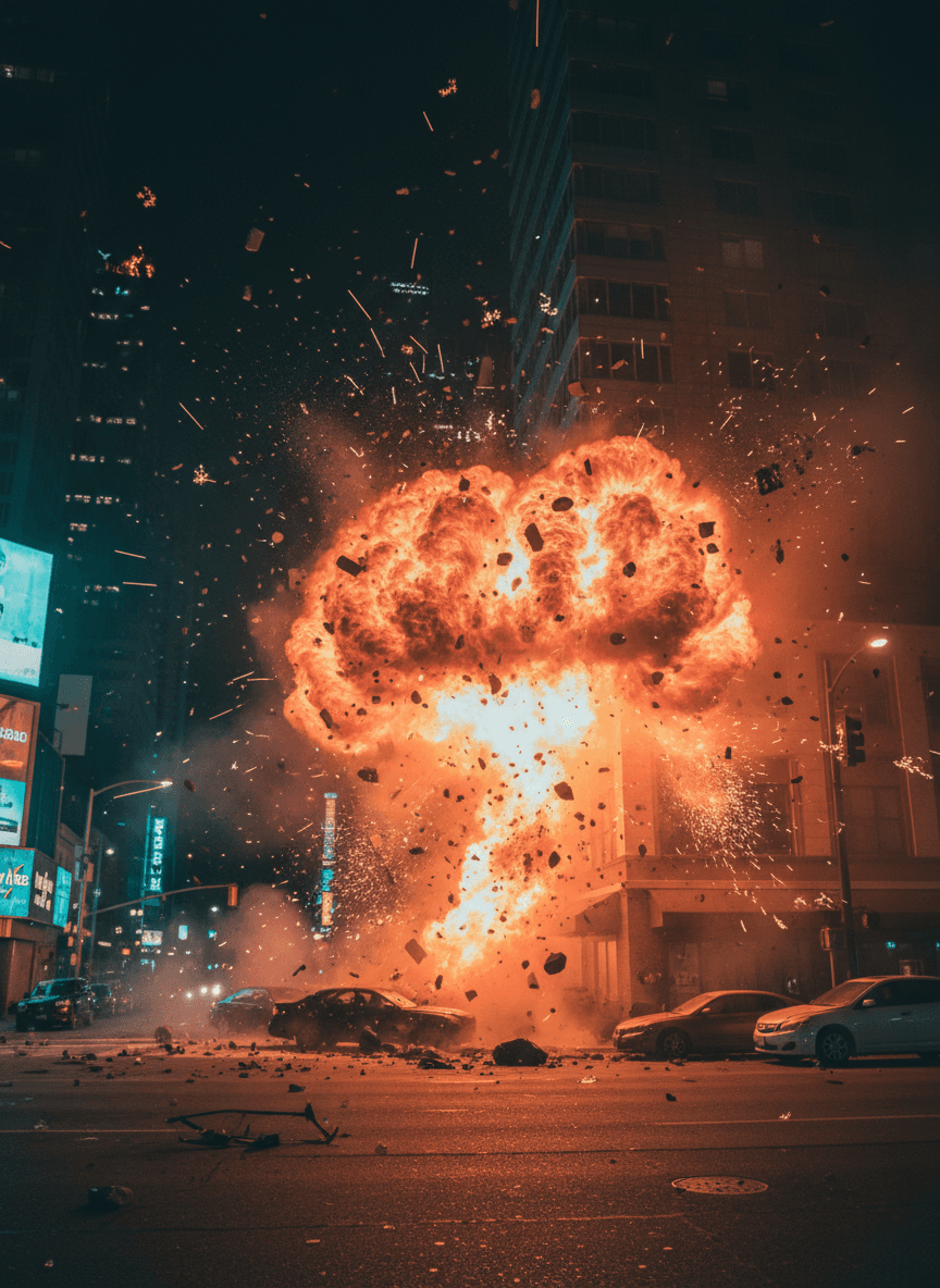 Explosion debris